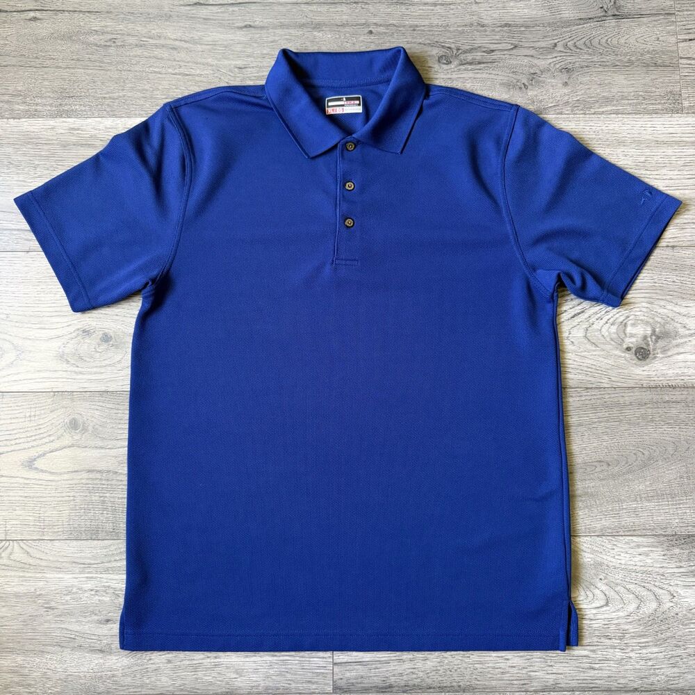Grand Slam Performance Men's Blue Short Sleeve Casual Golf Polo Shirt - Size XL